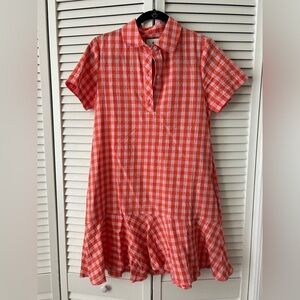 Tuckernuck Orange and Pink Checkered Dress